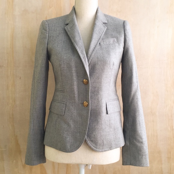 Jcrew Gray Wool Schoolboy Blazer Size 2 